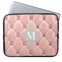 Goldmonogramm aus gehobener Rose Laptopschutzhülle