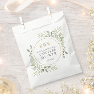 Goldmonogramm Grün Hochzeitspaar Brause Geschenktütchen