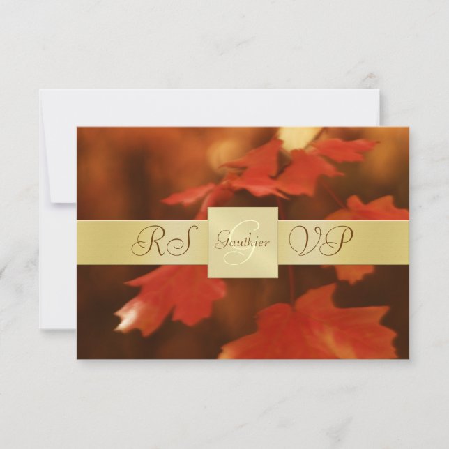 Goldmonogramm Herbstleaf-UAWG Einladung (Vorderseite)