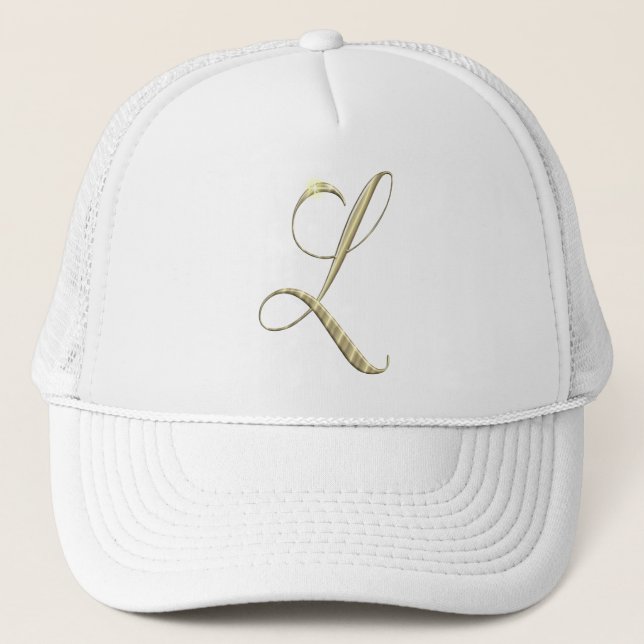 Goldmonogramm-Initiale L Truckerkappe (Vorderseite)