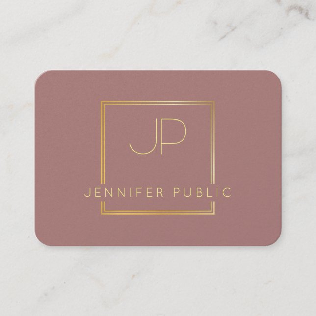 Goldmonogramm Modernes Luxus-Beruflich Visitenkarte (Vorderseite)