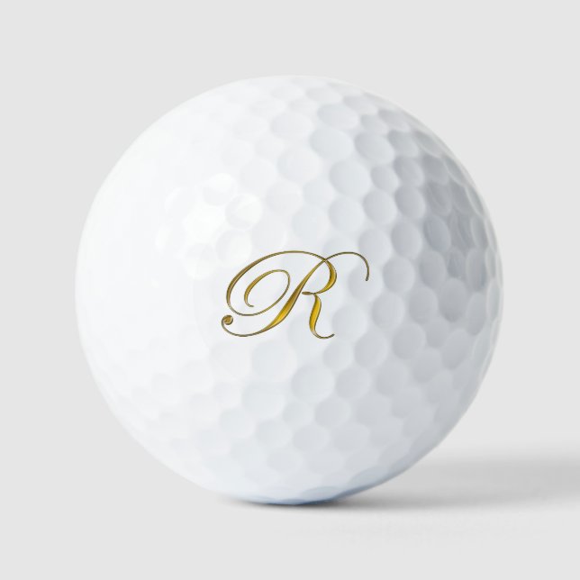 Goldmonogramm R Golfball (Vorderseite)