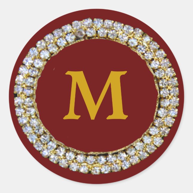 Goldmonogramm Runder Aufkleber (Vorderseite)