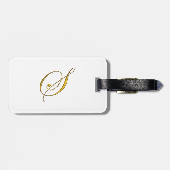 Goldmonogramm S Gepäckanhänger (Rückseite horizontal)