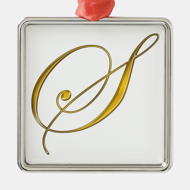 Goldmonogramm S Silbernes Ornament (Vorne)