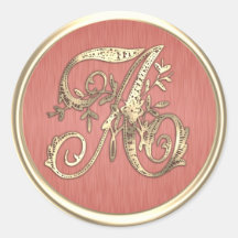 Goldmonogramm-Umschlag Aufkleber