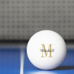 Goldmonogramm und Name Personalisiert Tischtennisball<br><div class="desc">Individuell bedruckte Tischtennisbälle,  die mit Ihrem Namen und Monogramm oder mit anderen Texten personalisiert sind. Klicken Sie auf Anpassen,  um Schriftart und Farben zu bearbeiten oder um eigene Texte und Bilder hinzuzufügen,  um ein einzigartiges Geschenk zu erstellen.</div>