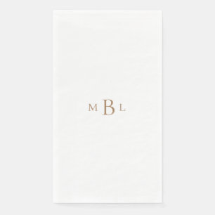 Goldmonogramm Weiße Elegante Hochzeit Serviette
