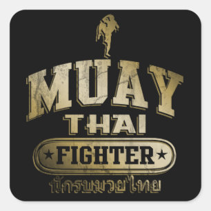 Goldmuay Thai-Kampf Quadratischer Aufkleber