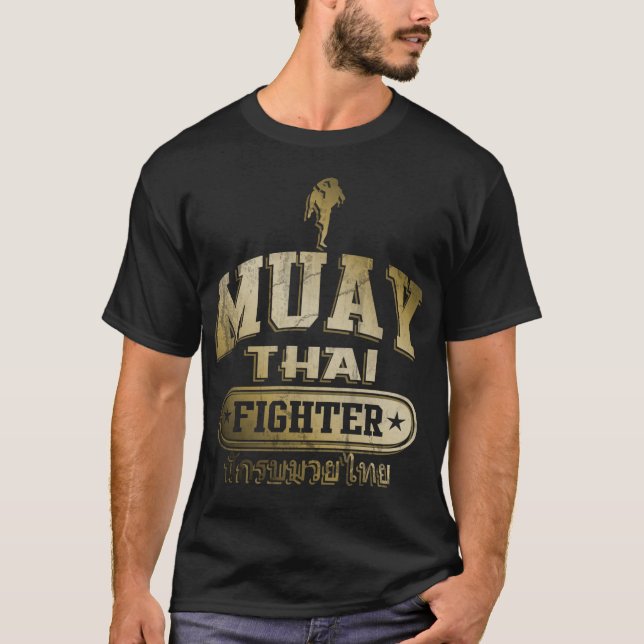 GoldMuay thailändischer Kämpfer T-Shirt (Vorderseite)