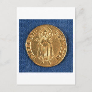 Goldmünze, mit Johannes dem Täufer, 16. Jahrhunder Postkarte