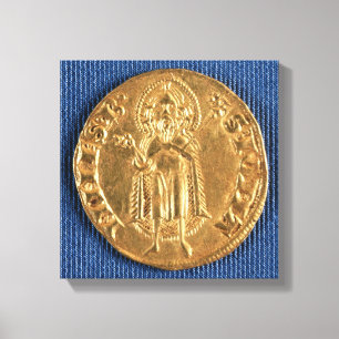 Goldmünze, mit Johannes der Baptist, 16. Leinwanddruck