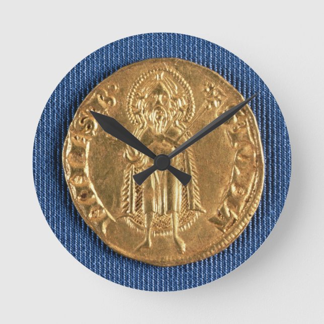 Goldmünze, mit Johannes der Baptist, 16. Runde Wanduhr (Vorderseite)