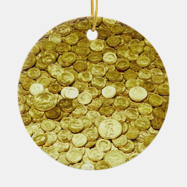 Goldmünzen Keramik Ornament (Vorne)