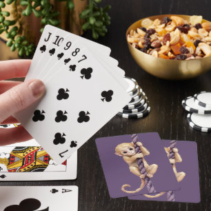 Goldmünzenaffe lila Seil Spielkarten