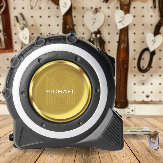 Goldmünzname Monogram Maßband (Gold Coin Name Monogram Initial Tape Measure)