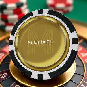 Goldmünzname Monogram Pokerchips