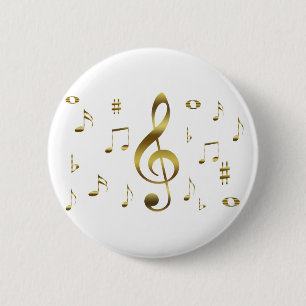 Goldmusikalische Anmerkungs-Knopf Button
