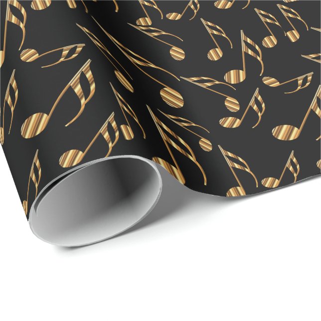 GoldMusiknote Geschenkpapier (Rolleneckpunkt)