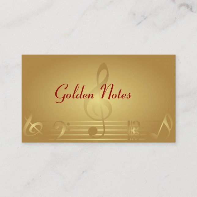 GoldMusiknoten-Geschäfts-Karten Visitenkarte (Vorderseite)