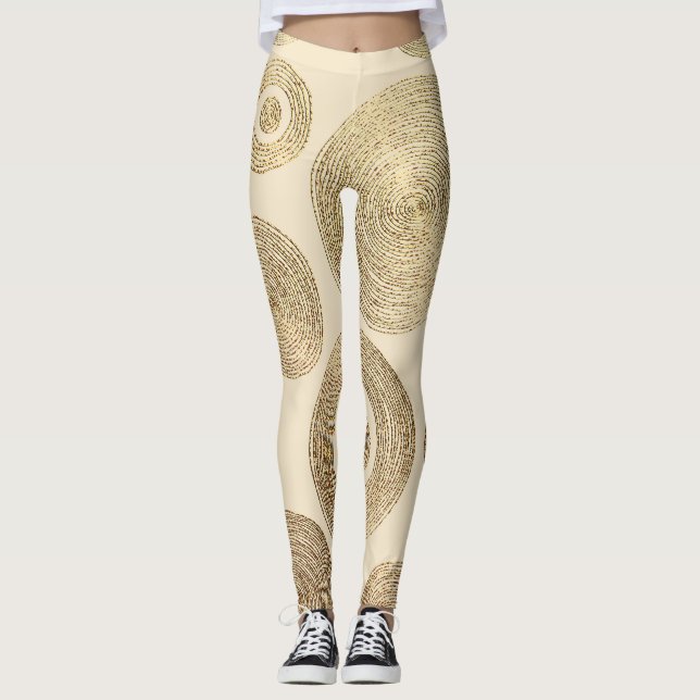 Goldmuster: glänzendes abstraktes Luxus-Design Leggings (Vorderseite)