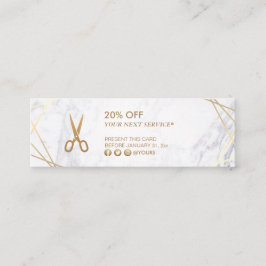 Goldmuster-Schere Marmor-HairStylist-Rabatt Mini Visitenkarte