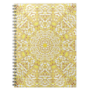 Goldmustertextur mit goldenen Mosaiken in der By Notizblock