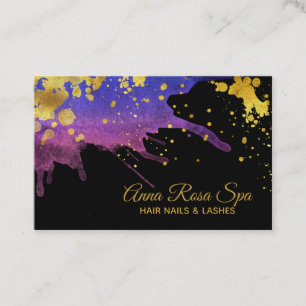 *~* Goldmutiger abstrakter lila Watercolor Luxe Visitenkarte