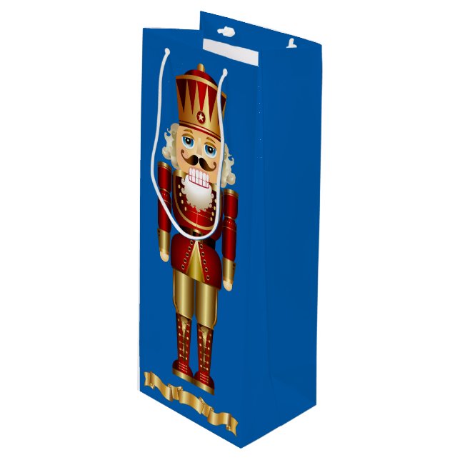 Goldnahrungsmittel Geschenktüte Für Weinflaschen (Vorderseite Schrägansicht)
