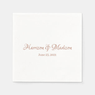 Goldnamen und Datum der Hochzeit von benutzerdefin Serviette