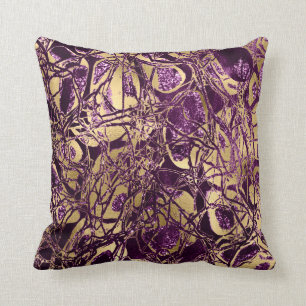Goldnatur-Glitzer-funkelnd lila violettes Kissen