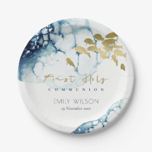 GOLDNAVEN UNTER WASSER FISH ERSTE HOLY COMMUNION PAPPTELLER