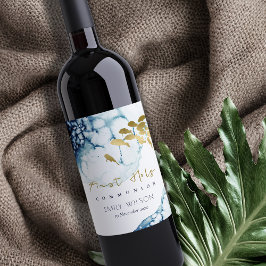 GOLDNAVEN UNTER WASSER FISH ERSTE HOLY COMMUNION WEINETIKETT