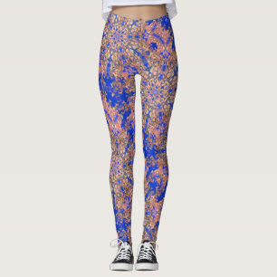 Goldnebel-Sterne kosmischer Swirl Blau Leggings