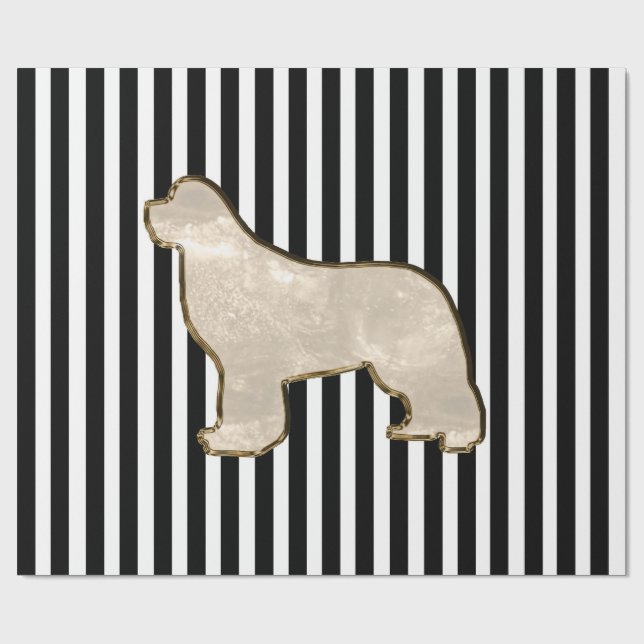 Goldneufundland-Hundegeschenk-Verpackung Geschenkpapier (Flach)