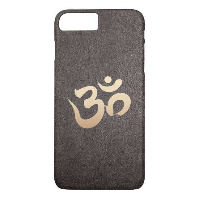 Goldom-Symbol-Imitat-ledernes Yoga Case-Mate iPhone Hülle (Rückseite)