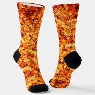 Goldorange herbstliche Ahornblätter Socken
