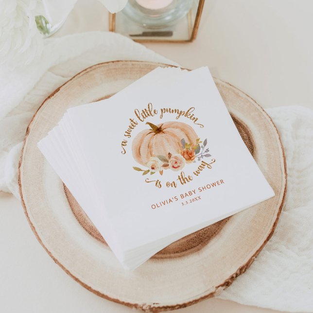 Goldorange Süße kleine Kürbisbaby-Dusche Serviette (Von Creator hochgeladen)