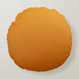 Goldorange, verbranntes Orange, goldbraun Rundes Kissen