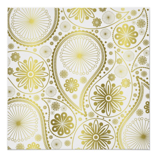 Goldpaisley-Muster Poster (Vorderseite)