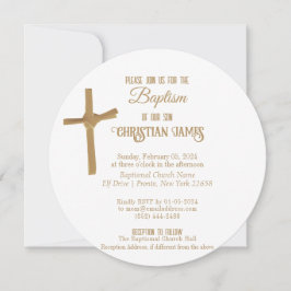 Goldpalm Cross Personalisierte Taufe Einladung