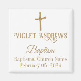 Goldpalm Cross Personalisierte Taufe Magnet