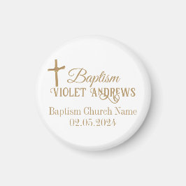 Goldpalm Cross Personalisierte Taufe Magnet