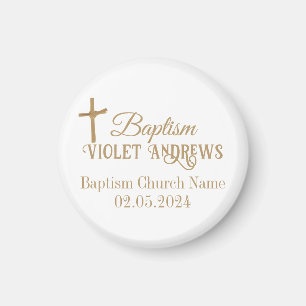 Goldpalm Cross Personalisierte Taufe Magnet
