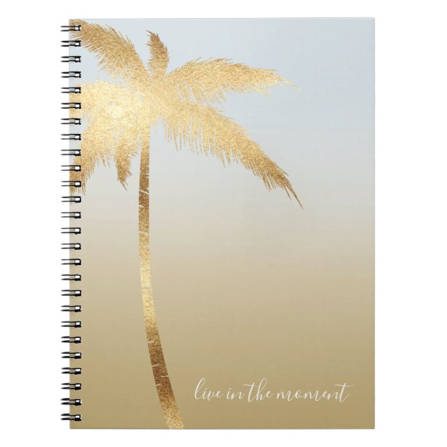 Goldpalm Tree Ombre Notizblock (Vorderseite)