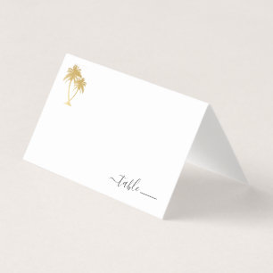 Goldpalme-Platzkarte mit Strand-Spenden-Gedicht Visitenkarten