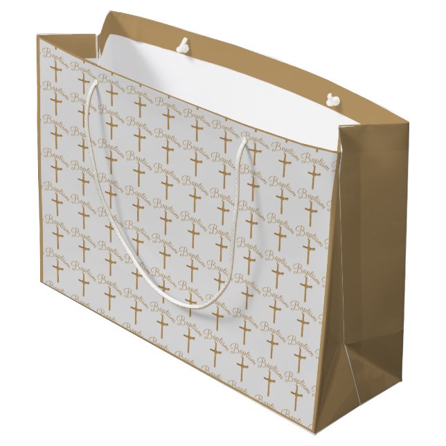Goldpalmenkreuz Große Geschenktüte (Rückseite Schrägansicht)