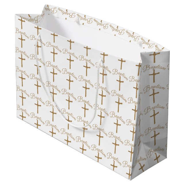 Goldpalmenkreuz Große Geschenktüte (Rückseite Schrägansicht)