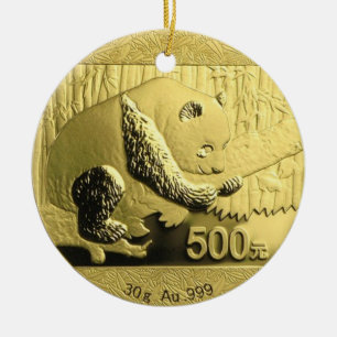 Goldpandamünze Keramikornament
