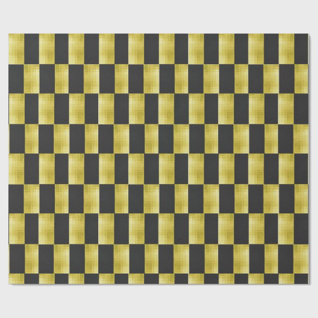 Goldpaneel-Schwarz-IV-Wrap-Papier Geschenkpapier (Flach)